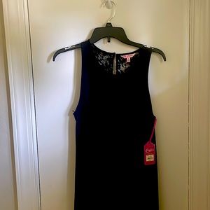 Black dress with lace partial back. Brand is Candie’s. Brand new with tags